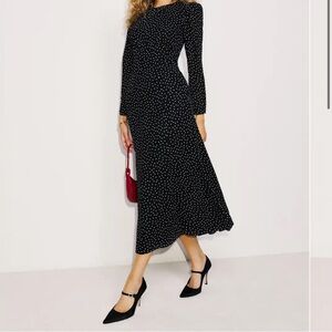 Reformation Black Polka Dot Dress
